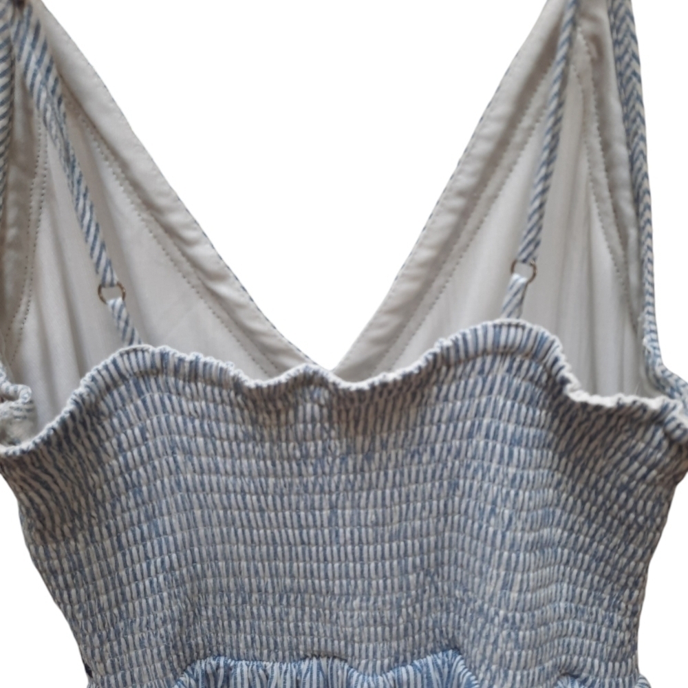 Japna Blue & White Lined Maxi Dress - Picture 6 of 8